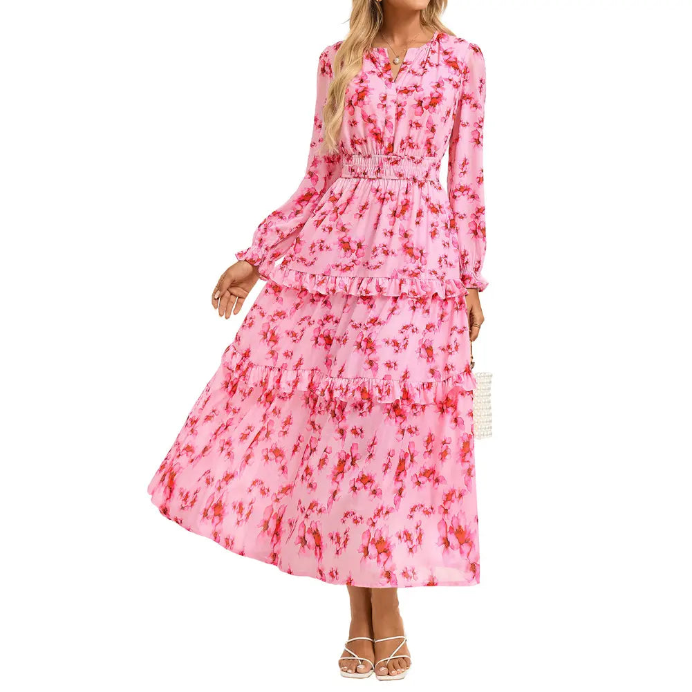 Women's Chic Floral Print Maxi Dress