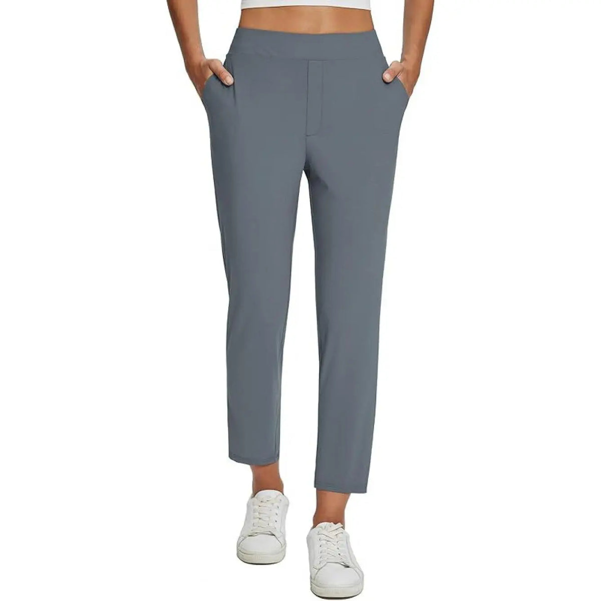 Women’s Lightweight Ankle Pants – Soft Stretch Work Pants with UPF 50+ & Zipper Pockets