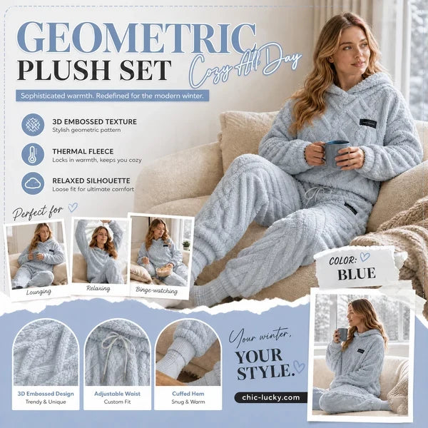 Embossed Geometric Plush Set – Cosy, Stylish & Effortlessly Comfortable