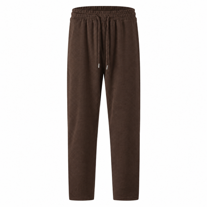 👖 Pull On & Go | Men's Waffle-Knit Drawstring Straight-Leg Pants