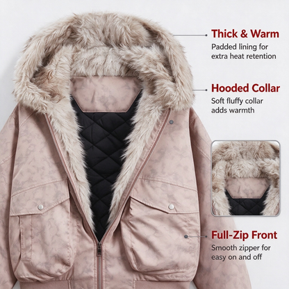 Casual Cotton Loose Streetwear Jacket Men's thick, loose, comfortable hooded warm jacket, casual top Stylish Menswear Coat