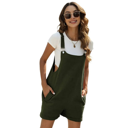 Women's Sleeveless Summer Bib Shortalls