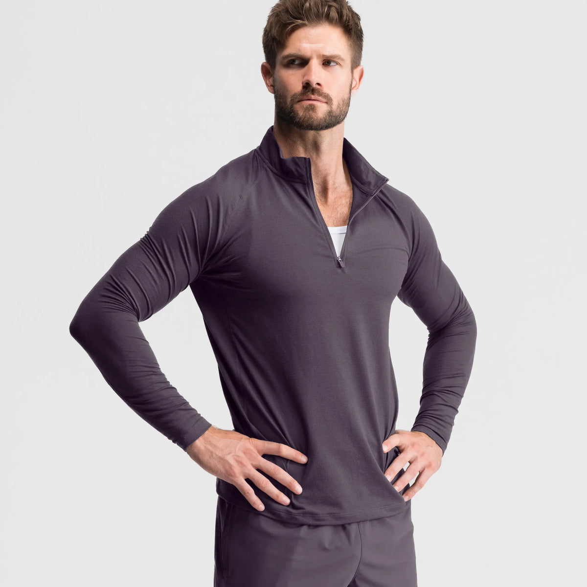Fitted Performance Quarter Zip | Breathable Lightweight All-Day Athletic Pullover