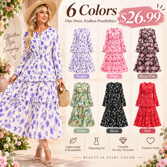 Women's Chic Floral Print Maxi Dress