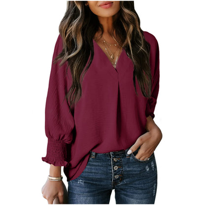 Limited time sale 🔥Womens Casual 3/4 Sleeve V Neck Loose Fit Basic Tees