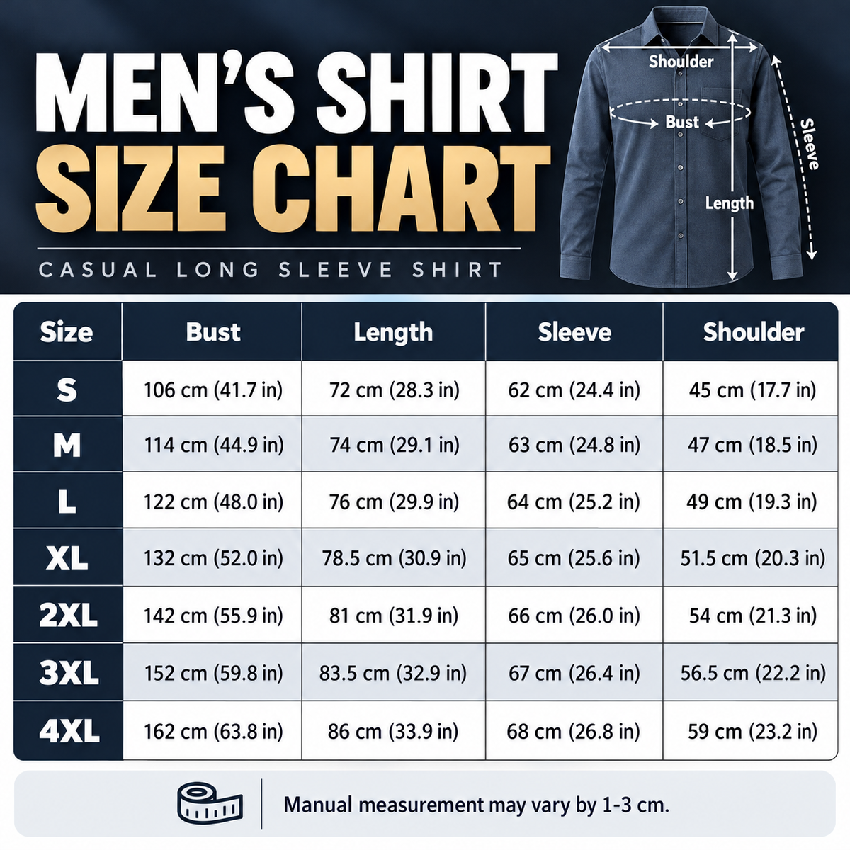 Men's Vintage Washed Denim Button-Down Shirt – Classic Casual Long Sleeve