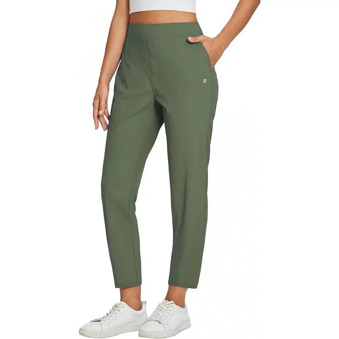Women’s Lightweight Ankle Pants – Soft Stretch Work Pants with UPF 50+ & Zipper Pockets