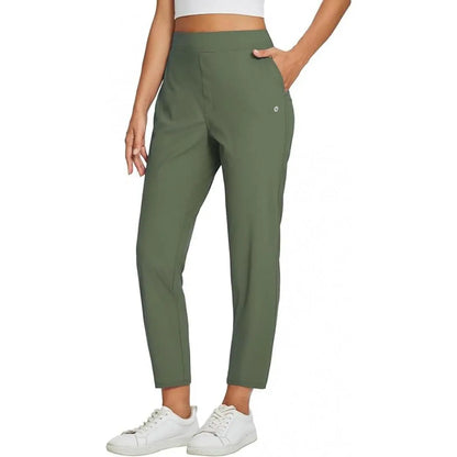 Women’s Lightweight Ankle Pants – Soft Stretch Work Pants with UPF 50+ & Zipper Pockets