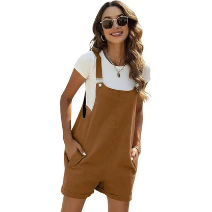 Women's Sleeveless Summer Bib Shortalls
