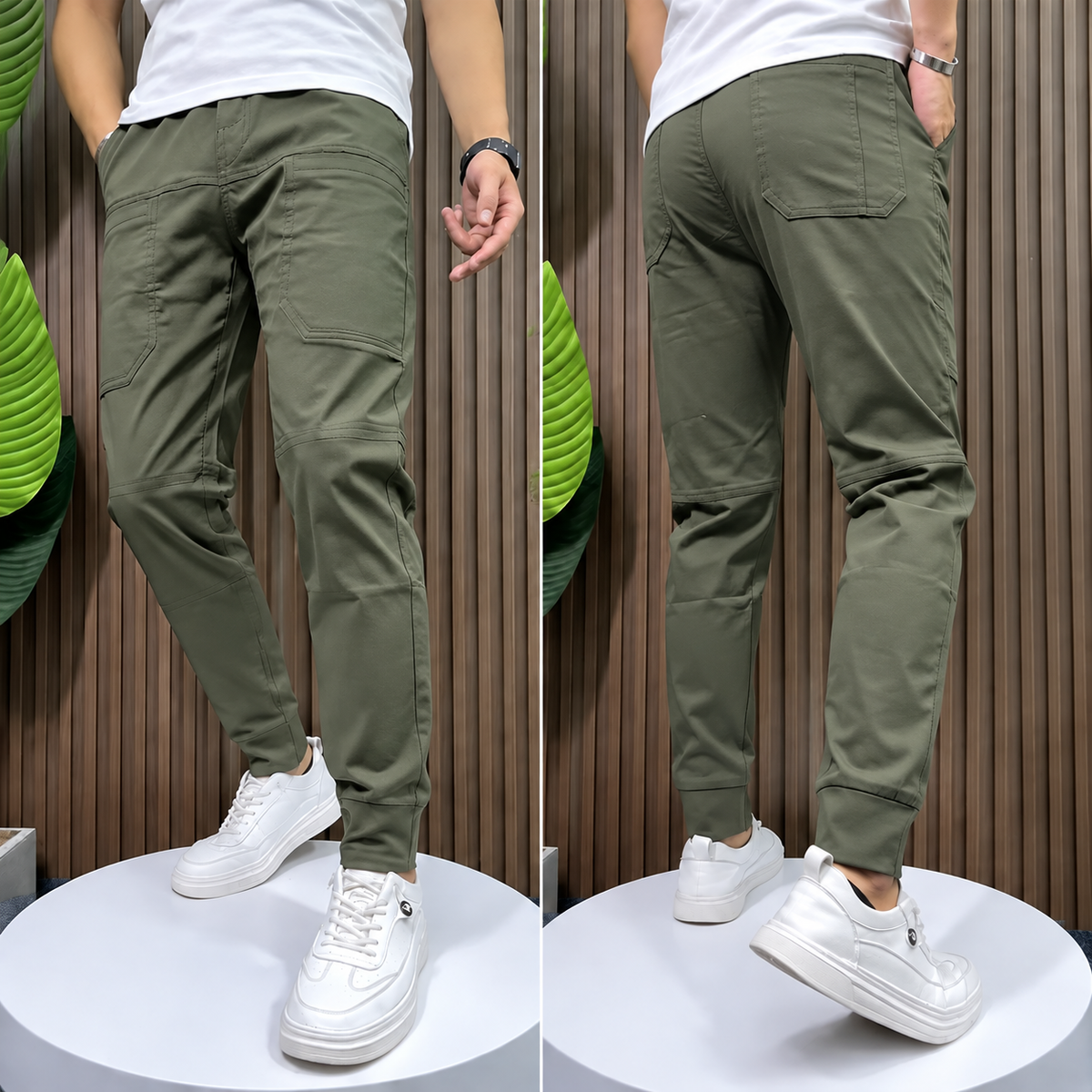 Men's High Stretch Multi-pocket Skinny Cargo Pants