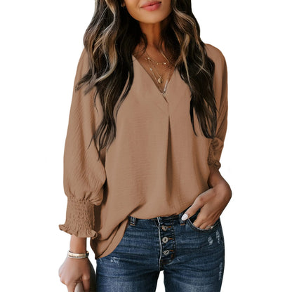 Limited time sale 🔥Womens Casual 3/4 Sleeve V Neck Loose Fit Basic Tees