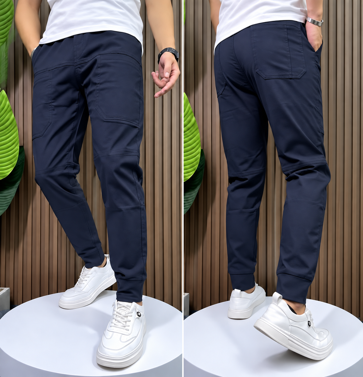 Men's High Stretch Multi-pocket Skinny Cargo Pants