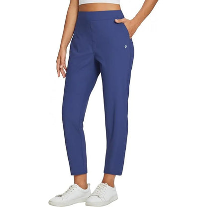 Women’s Lightweight Ankle Pants – Soft Stretch Work Pants with UPF 50+ & Zipper Pockets