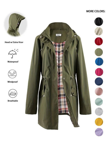 Women's Lightweight Waterproof Hooded Rain Jacket – Stylish, Comfortable & Windproof