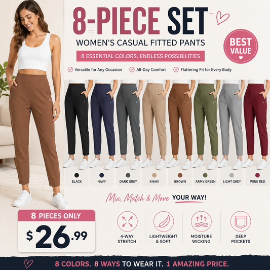 Women’s Lightweight Ankle Pants – Soft Stretch Work Pants with UPF 50+ & Zipper Pockets