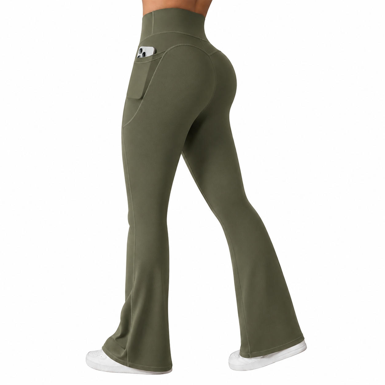 Women’s High Waisted Flare Yoga Pants with Pockets – Soft Stretch Bootcut Leggings