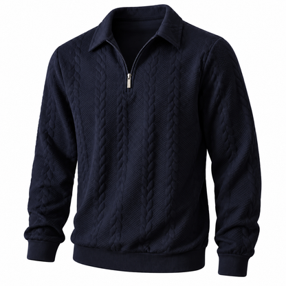 🐊Old-Money Sweatshirt  with Half-Zip and Polo Collar🔥