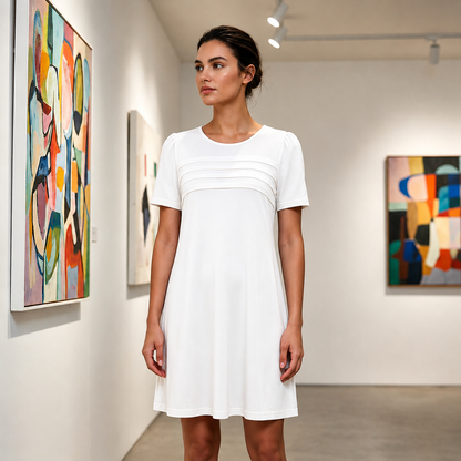 Women's Casual A-Line Midi Dress – Flowy Summer Comfort with Pockets