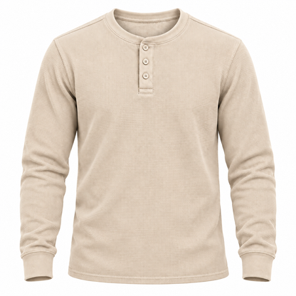 🔥 BESTSELLER | 8PCS $26.99 | Men's Waffle Knit Long-Sleeve Henley