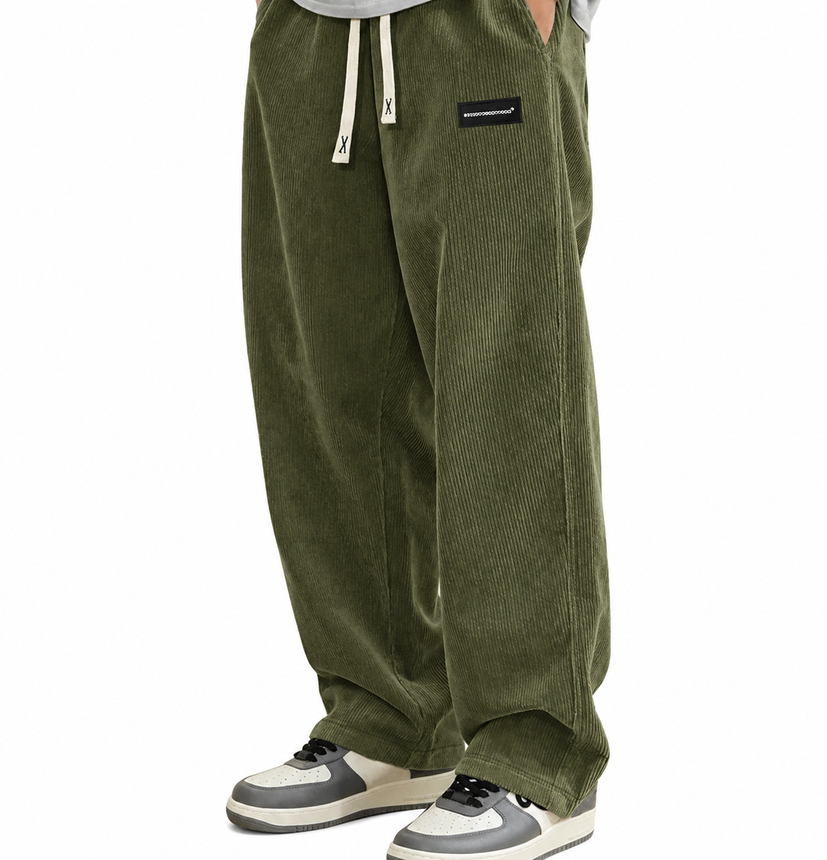 Men's Loose-Fit Drawstring Pants with Pockets