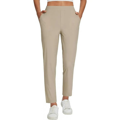 Women’s Lightweight Ankle Pants – Soft Stretch Work Pants with UPF 50+ & Zipper Pockets