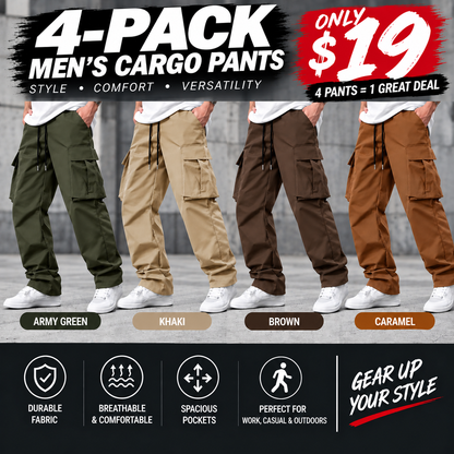 Men’s Cargo Pants – Casual Relaxed Fit Multi-Pocket Utility Pants