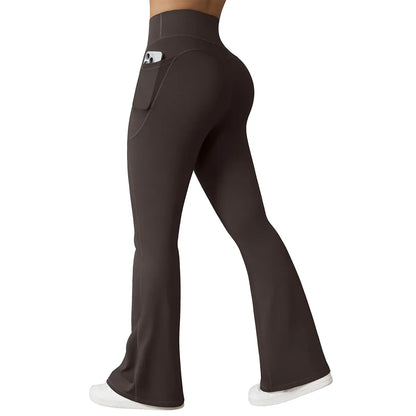 Women’s High Waisted Flare Yoga Pants with Pockets – Soft Stretch Bootcut Leggings
