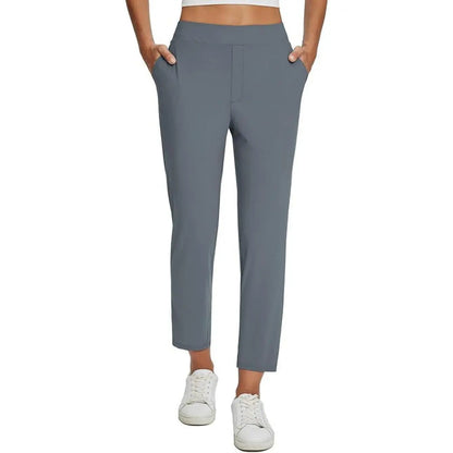 Women’s Lightweight Ankle Pants – Soft Stretch Work Pants with UPF 50+ & Zipper Pockets