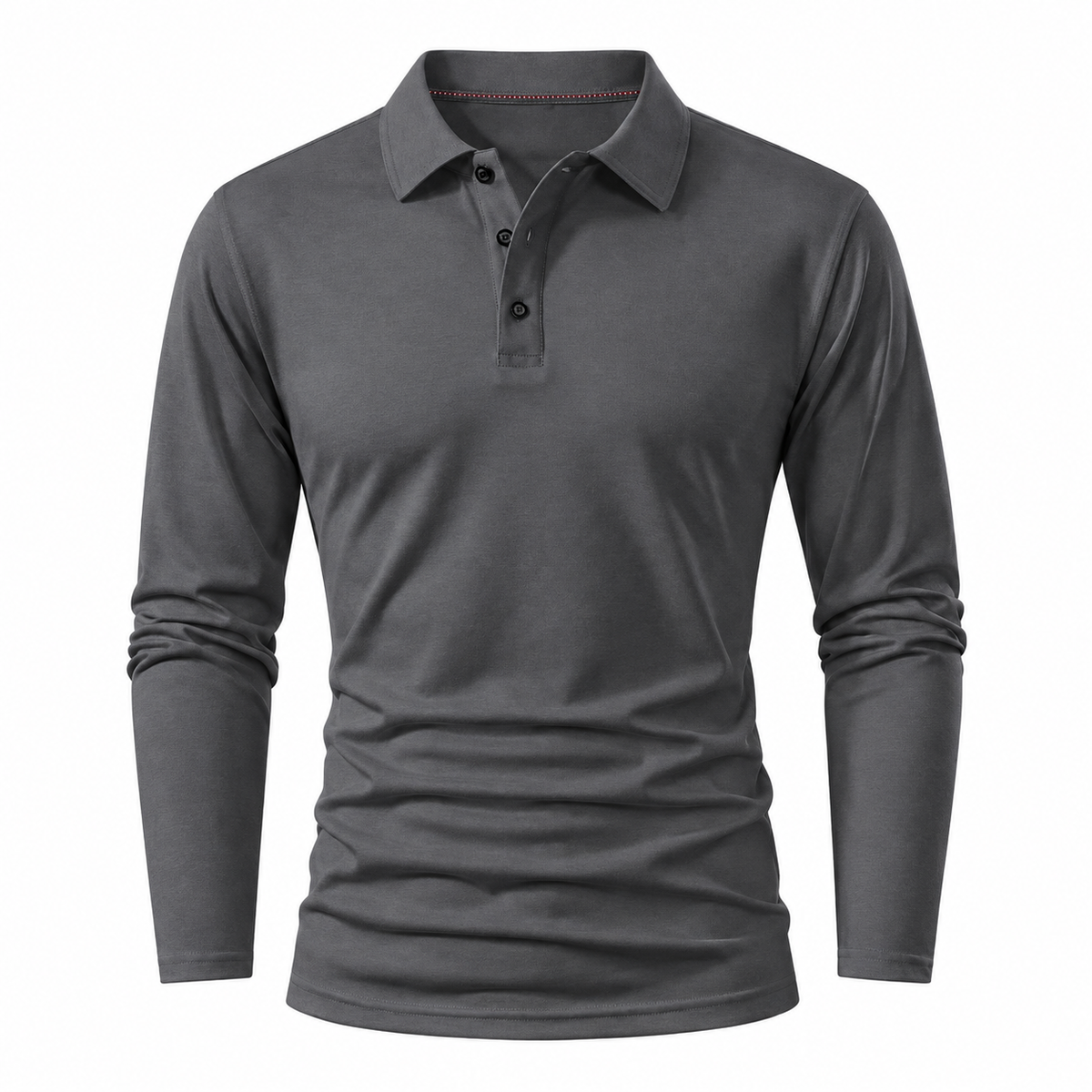 🍂 Men’s Long Sleeve Knit Polo Shirt – Breathable Soft-Knit Business Casual Top for Fall | Office, Weekend & Everyday Wear