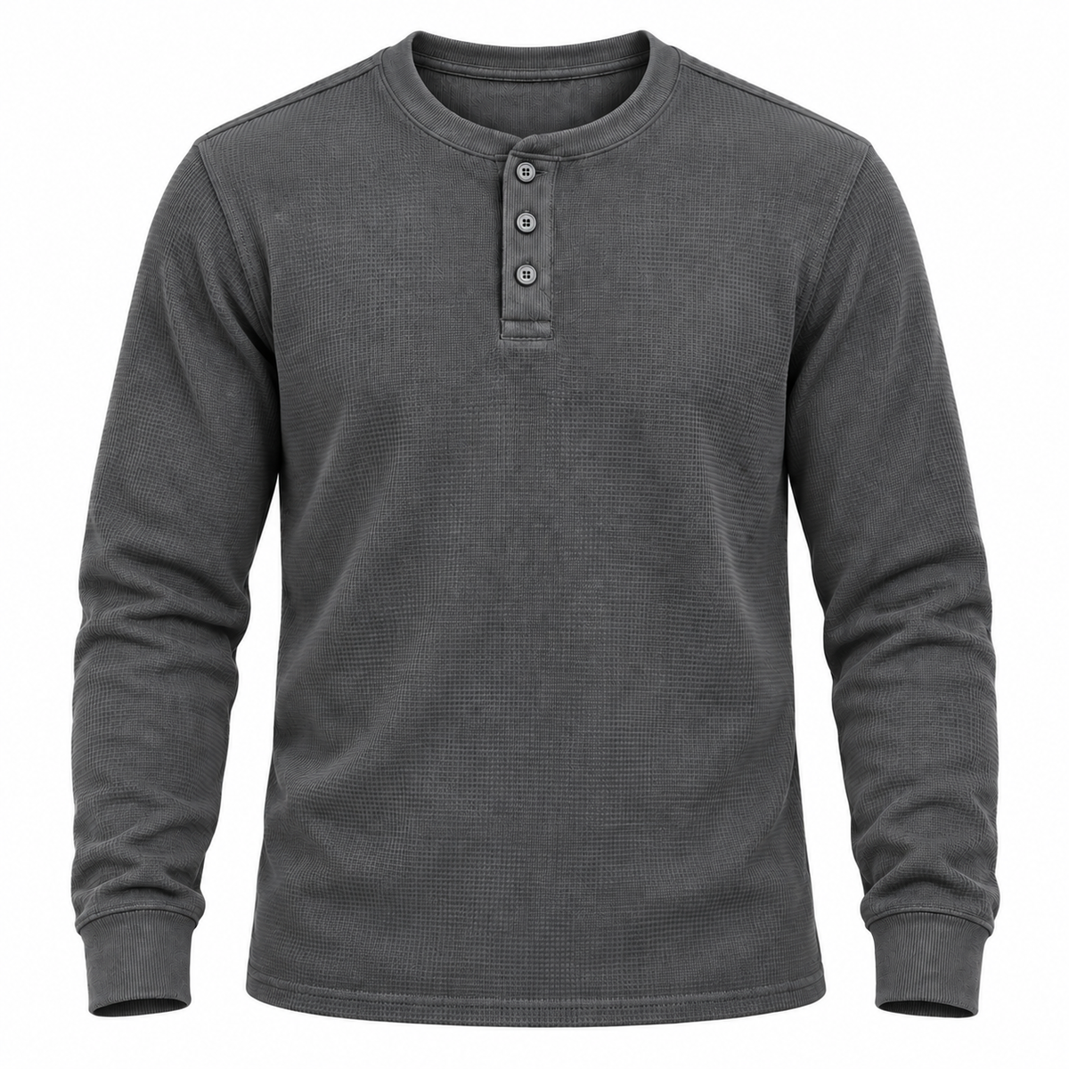 🔥 BESTSELLER | 8PCS $26.99 | Men's Waffle Knit Long-Sleeve Henley