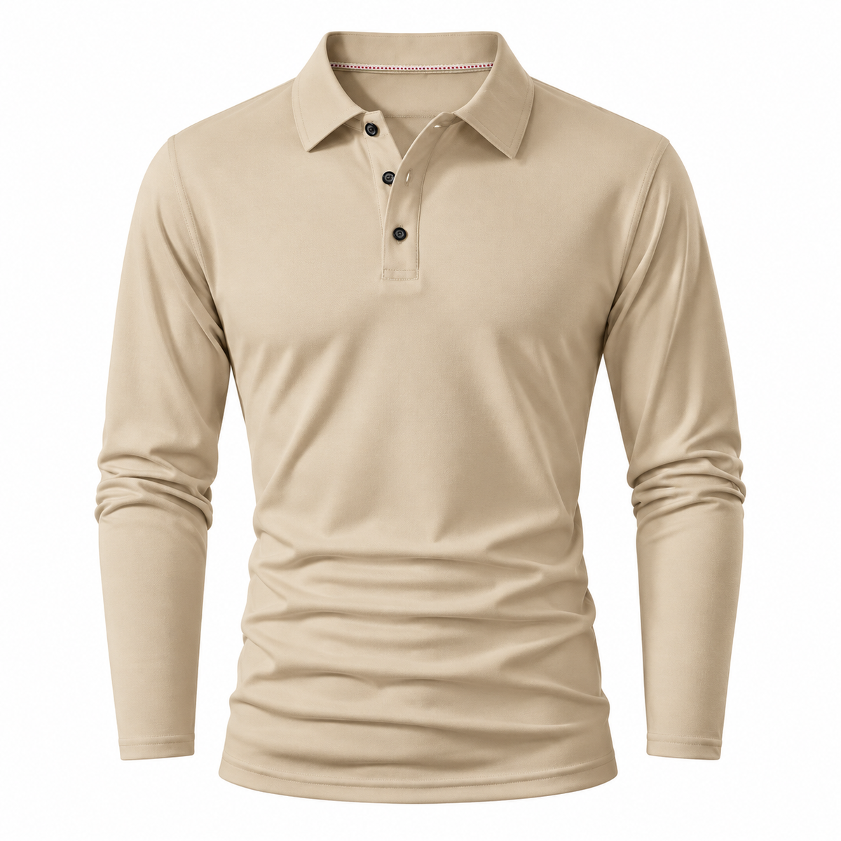 🍂 Men’s Long Sleeve Knit Polo Shirt – Breathable Soft-Knit Business Casual Top for Fall | Office, Weekend & Everyday Wear