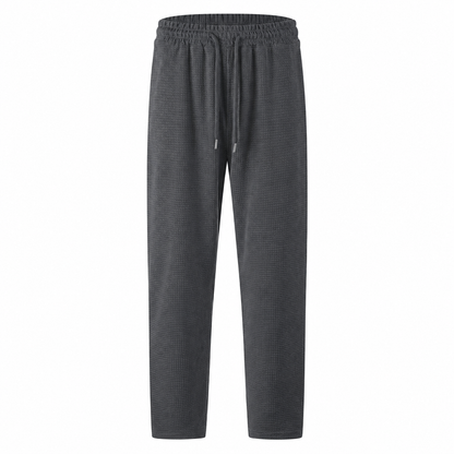 👖 Pull On & Go | Men's Waffle-Knit Drawstring Straight-Leg Pants