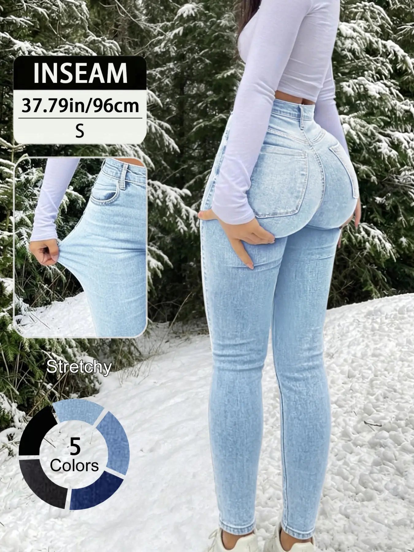 Women's High Waisted Skinny Jeans – Stretch Butt Lifting Slim Fit Denim Pants for Everyday Wear