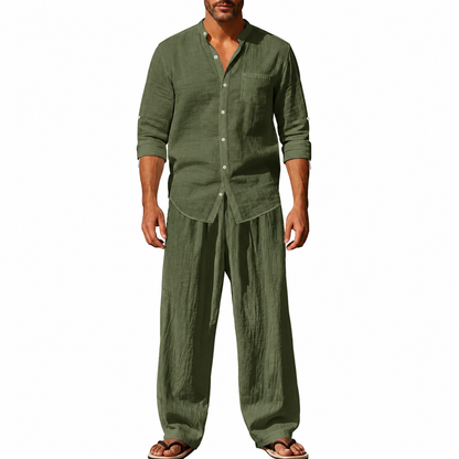 Men's Casual Breathable Shirt and Pants Set