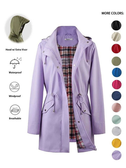 Women's Lightweight Waterproof Hooded Rain Jacket – Stylish, Comfortable & Windproof