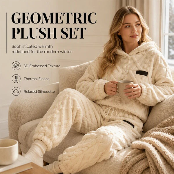 Embossed Geometric Plush Set – Cosy, Stylish & Effortlessly Comfortable