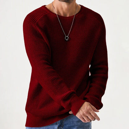 Men's Classic Crewneck Sweater – Soft Knit Long Sleeve Pullover with Ribbed Trim