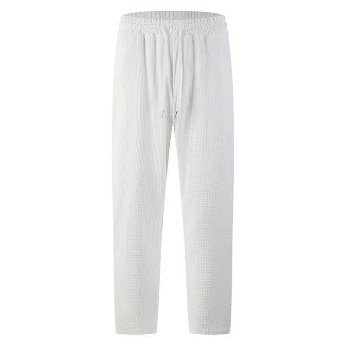 👖 Pull On & Go | Men's Waffle-Knit Drawstring Straight-Leg Pants