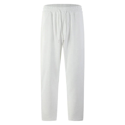 👖 Pull On & Go | Men's Waffle-Knit Drawstring Straight-Leg Pants