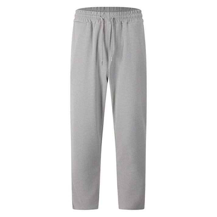 👖 Pull On & Go | Men's Waffle-Knit Drawstring Straight-Leg Pants