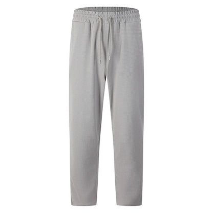 👖 Pull On & Go | Men's Waffle-Knit Drawstring Straight-Leg Pants