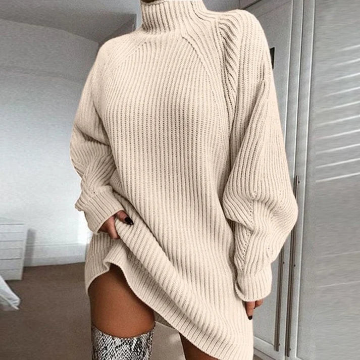 🍂Autumn Hot Sale🔥Women's Cozy Turtleneck Knit Sweater Dress