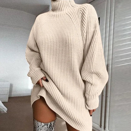 🍂Autumn Hot Sale🔥Women's Cozy Turtleneck Knit Sweater Dress